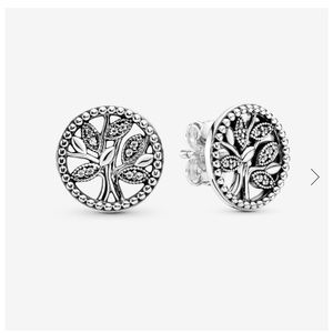 Pandora Sparkling Family  Tree stud Earrings.